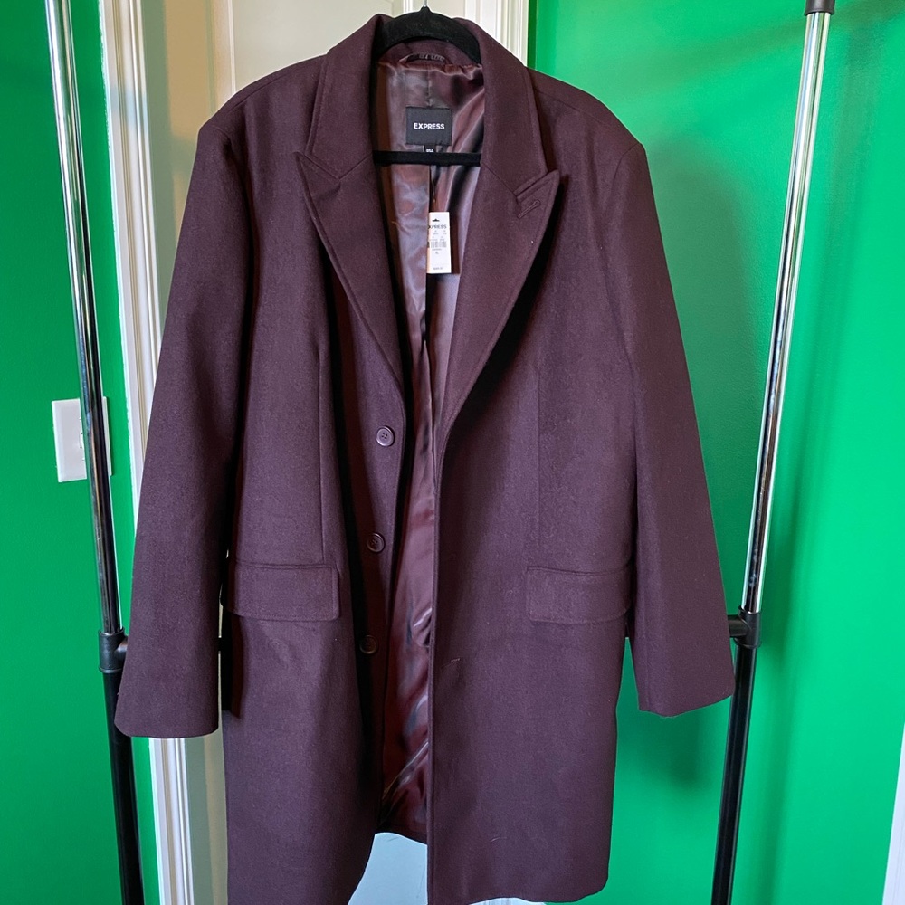 Men’s Express Wool Coat, XL, New with Tags